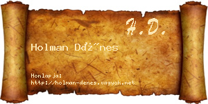 Holman Dénes névjegykártya